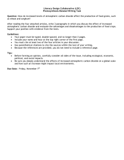 Photosynthesis-Related Writing Task Question: How do increased