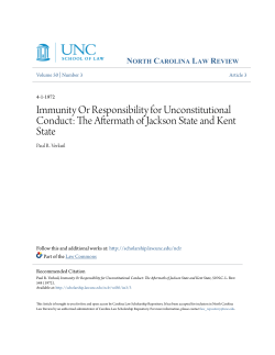 Immunity Or Responsibility for Unconstitutional Conduct: The