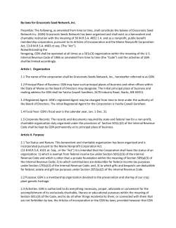 By-laws for Grassroots Seed Network, Inc. Preamble: The following
