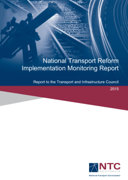 National Transport Reform Implementation Monitoring Report 2015