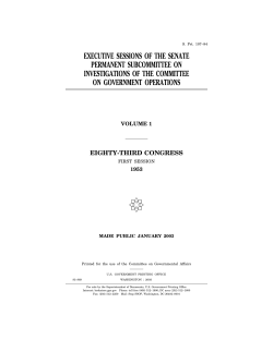 executive sessions of the senate permanent subcommittee on