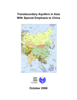Transboundary Aquifers in Asia With Special Emphasis to