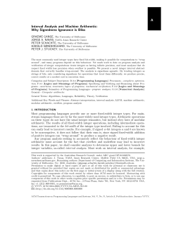A Interval Analysis and Machine Arithmetic