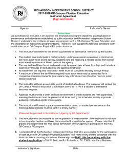 Off Campus Instructor`s Agreement