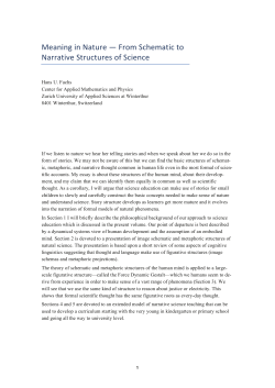 Meaning in Nature &mdash; From Schematic to Narrative Structures of