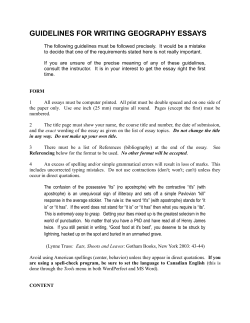 GUIDELINES FOR WRITING GEOGRAPHY ESSAYS
