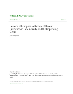 Lessons of Lumpkin: A Review of Recent Literature on Law, Comity