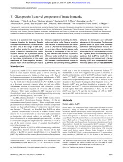 2-Glycoprotein I: a novel component of innate