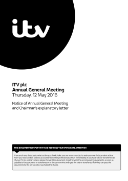 Notice of Annual General Meeting 2016