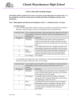 Civics - Chetek-Weyerhaeuser School District