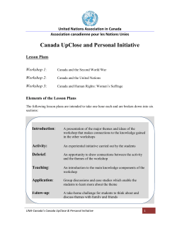 Canada UpClose and Personal Initiative