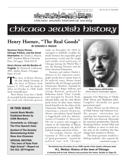 chicago jewish history - The Chicago Jewish Historical Society
