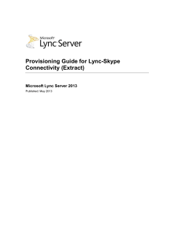 Provisioning guide for lync to skype connectivity