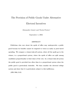 The Provision of Public Goods Under Alternative Electoral Incentives