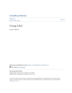 Group Libel - Scholarship@Cornell Law