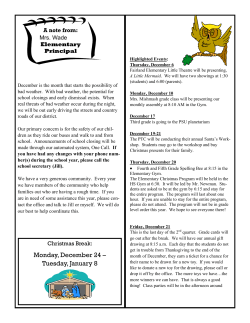 Mrs. Wade`s News Letter - Fairland Public School