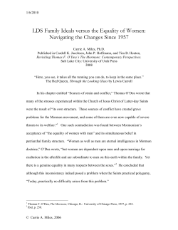 LDS Family Ideals versus the Equality of Women