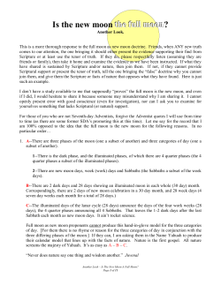 Is the new moon the full moon - Light Bearer Ministries International