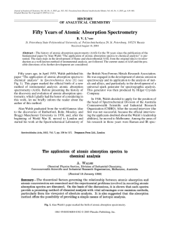 Fifty years of atomic absorption spectrometry