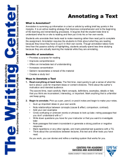 Annotating a Text