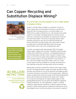Can Copper Recycling and Substitution Displace Mining?