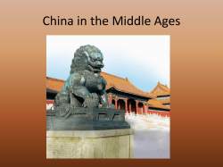 China in the Middle Ages - Miami East Local Schools