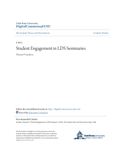 Student Engagement in LDS Seminaries
