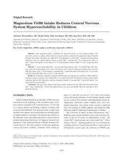 Magnesium VitB6 Intake Reduces Central Nervous System