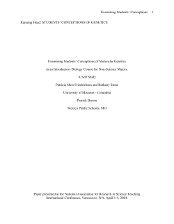 Examining Students` Conceptions 1 Running Head: STUDENTS