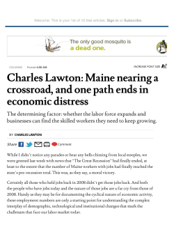 Charles Lawton: Maine nearing a crossroad, and one path ends in