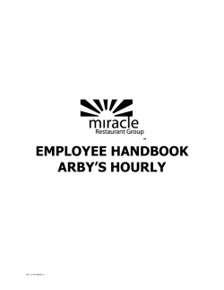 EMPLOYEE HANDBOOK ARBY`S HOURLY