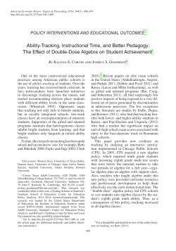Ability-Tracking, Instructional Time, and Better Pedagogy