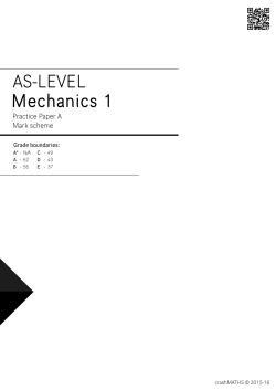 Mechanics 1 Mark Scheme