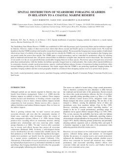 spatial distribution of nearshore foraging seabirds in relation to a