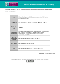 Title Dimensionality and reliability assessment of the