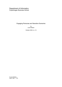 Engaging personas and narrative scenarios