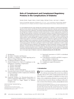 Role of Complement and Complement Regulatory Proteins in the
