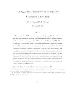 COLT HPF , a Run--Time Support for the High-Level Co