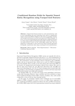 Conditional Random Fields for Spanish Named Entity Recognition