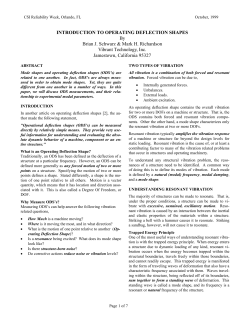 INTRODUCTION TO OPERATING DEFLECTION SHAPES