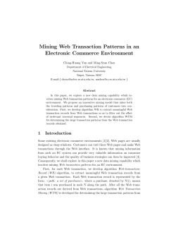 Mining Web Transaction Patterns in an Electronic Commerce