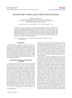 Second-Order Volition and Conflict between Desires