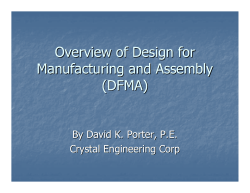 Overview of Design for Manufacturing and Assembly