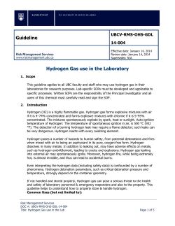 Guideline Hydrogen Gas use in the Laboratory