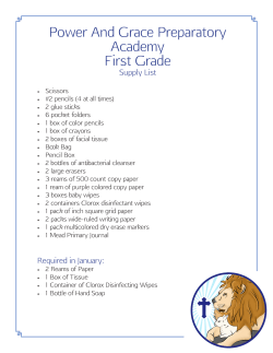 First Grade Supply List - Power And Grace Preparatory Academy