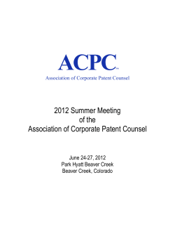 2012 Summer Meeting of the Association of Corporate Patent Counsel