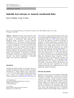 Inducible heat tolerance in Antarctic notothenioid fishes