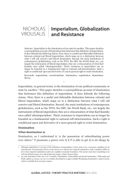 NICHOLAS VROUSALIS Imperialism, Globalization and Resistance