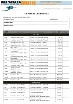BBA15 - Furniture Order Form