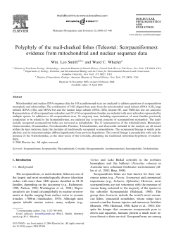 Polyphyly of the mail-cheeked fishes - Our Research